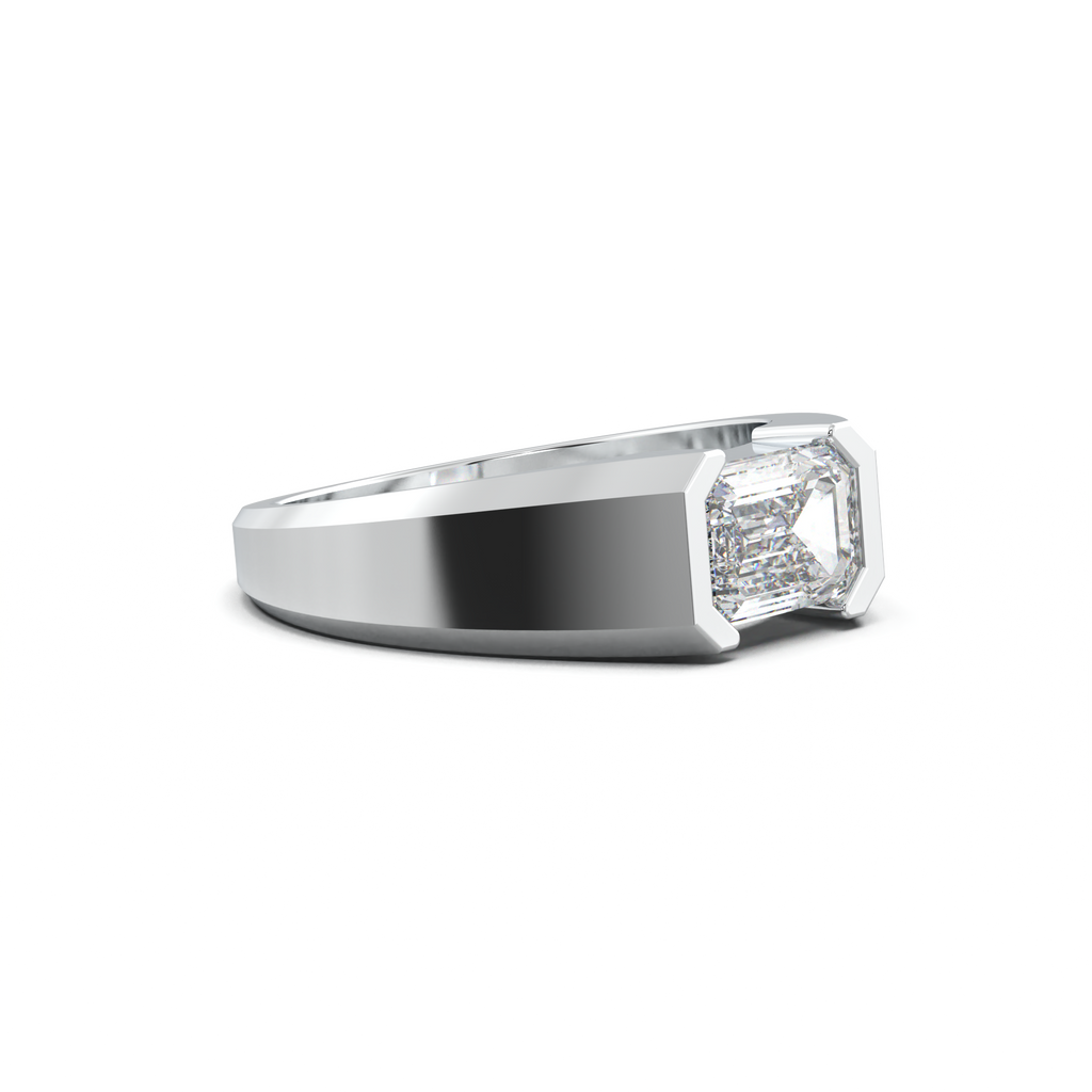 East-West Emerald Men's Ring