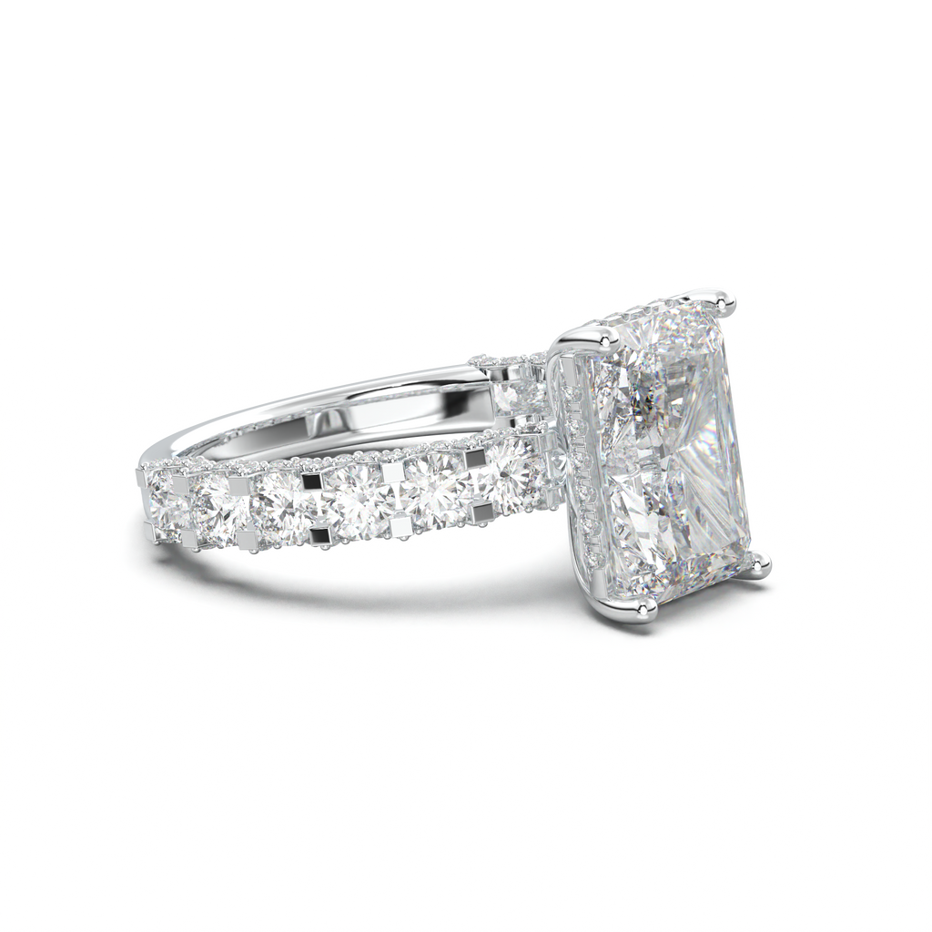 Radiant Diamond Band Engagement Ring