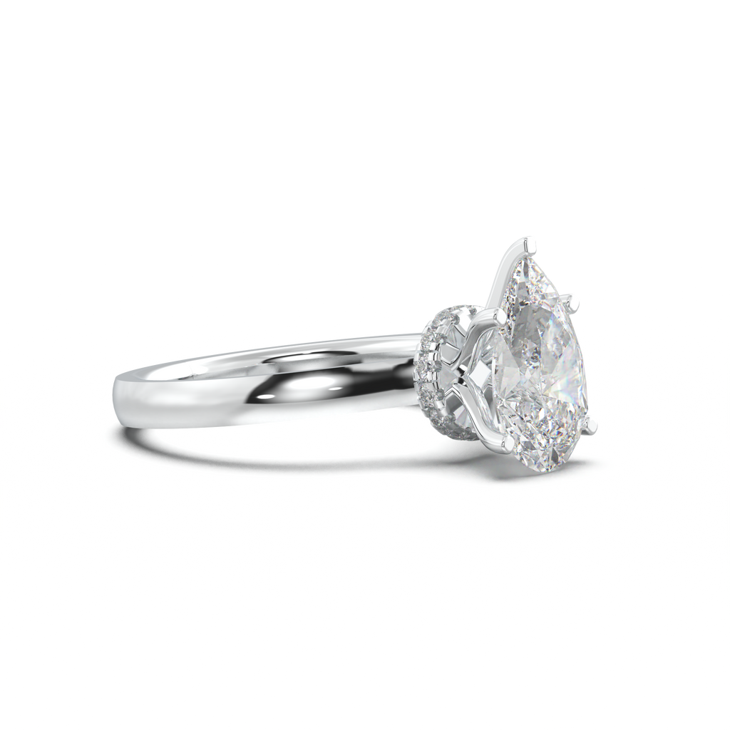 Round Hidden Halo Engagement Ring