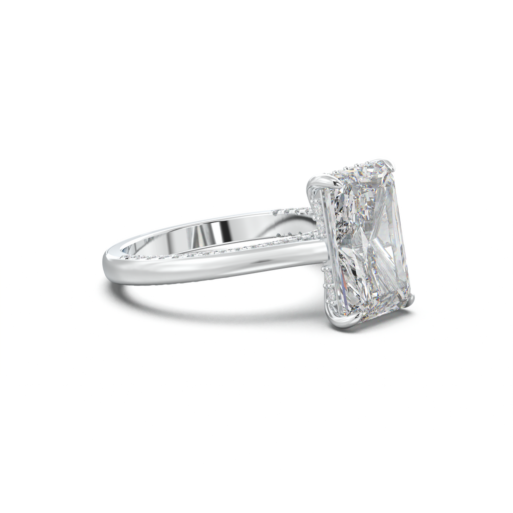 Radiant Pavé Hidden Halo Engagement Ring