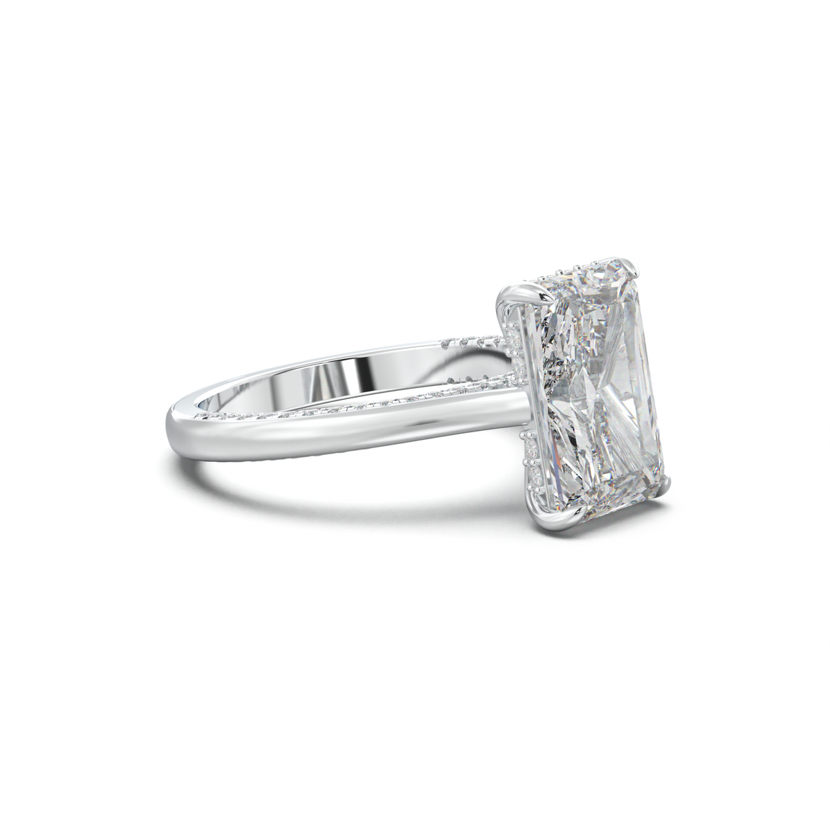 Radiant Pavé Hidden Halo Engagement Ring