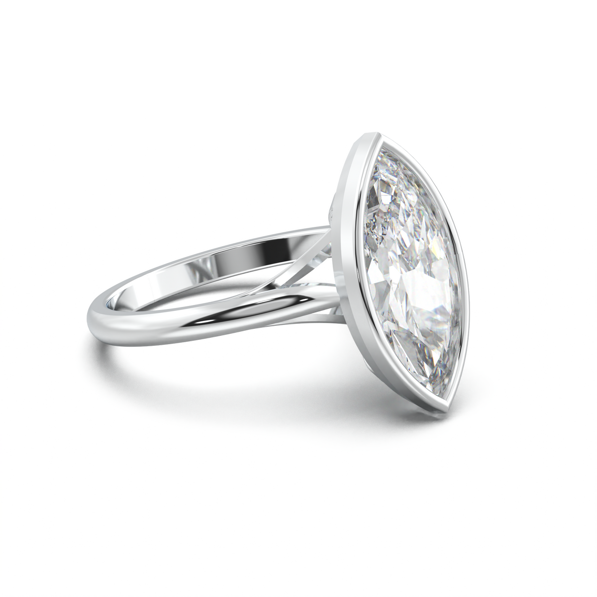 Marquise Bezel Solitaire Engagement Ring