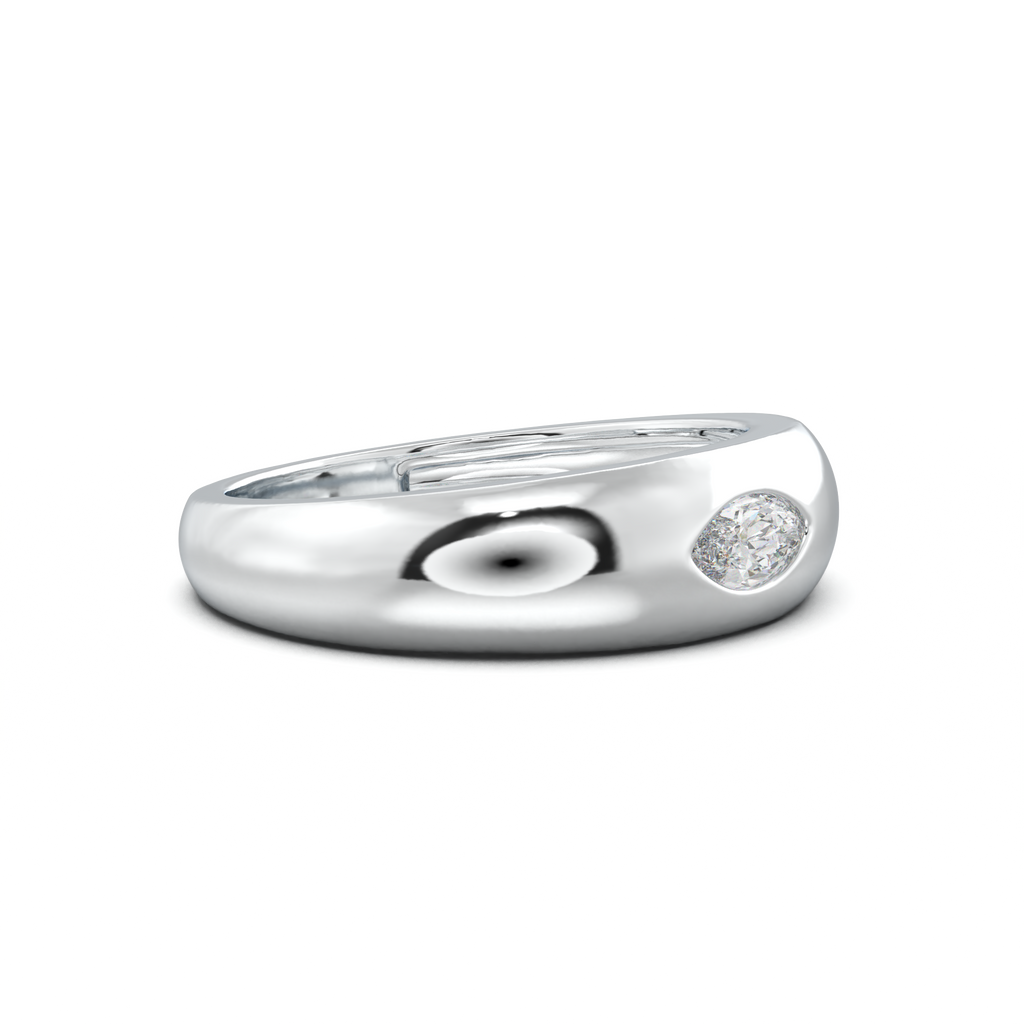 Flush-Set Marquise Men's Band