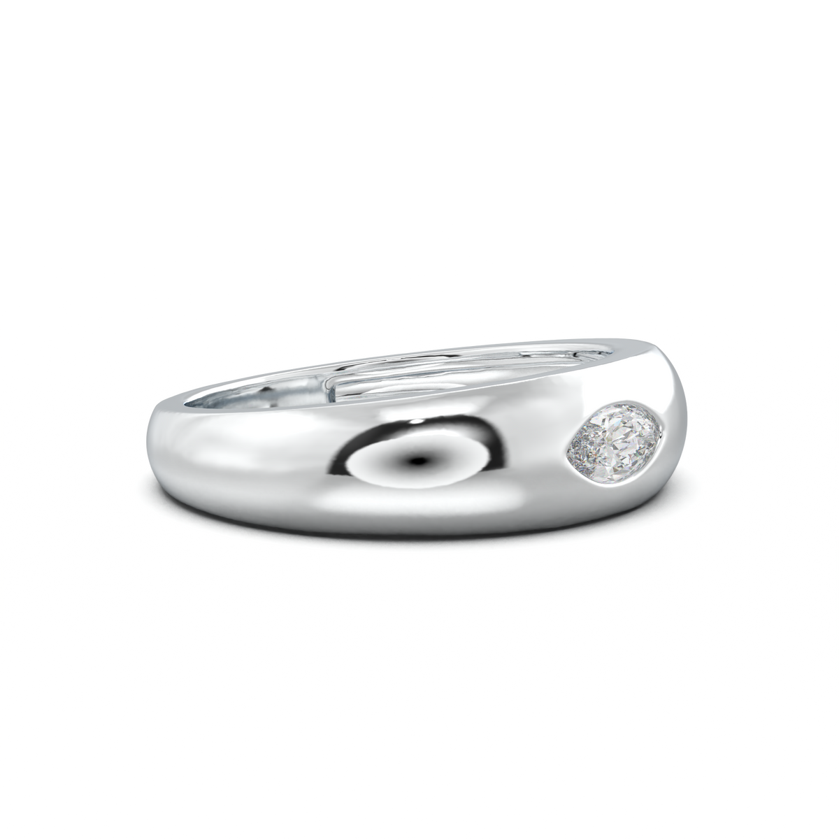 Flush-Set Marquise Men's Band
