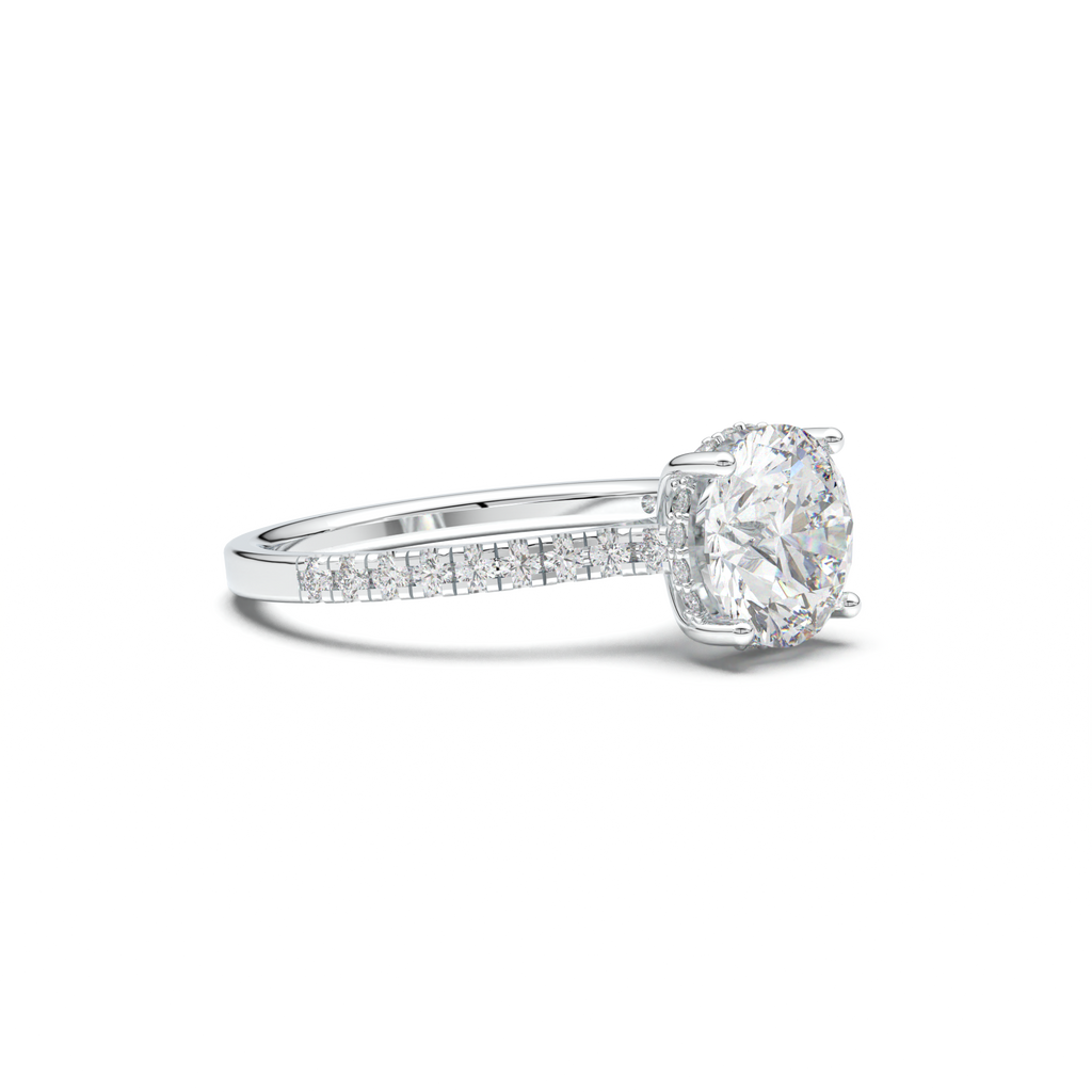 Round Pavé Engagement Ring