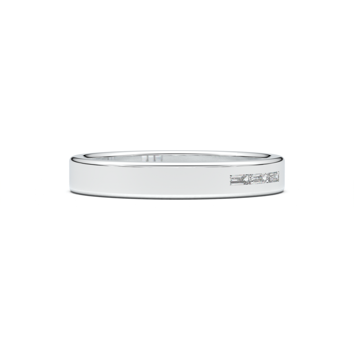 Horizontal Baguette Trio Men's Band