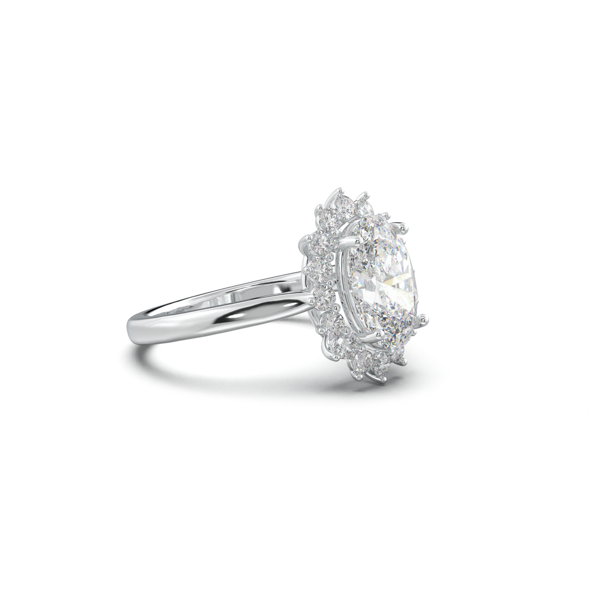 Oval Halo Engagement Ring