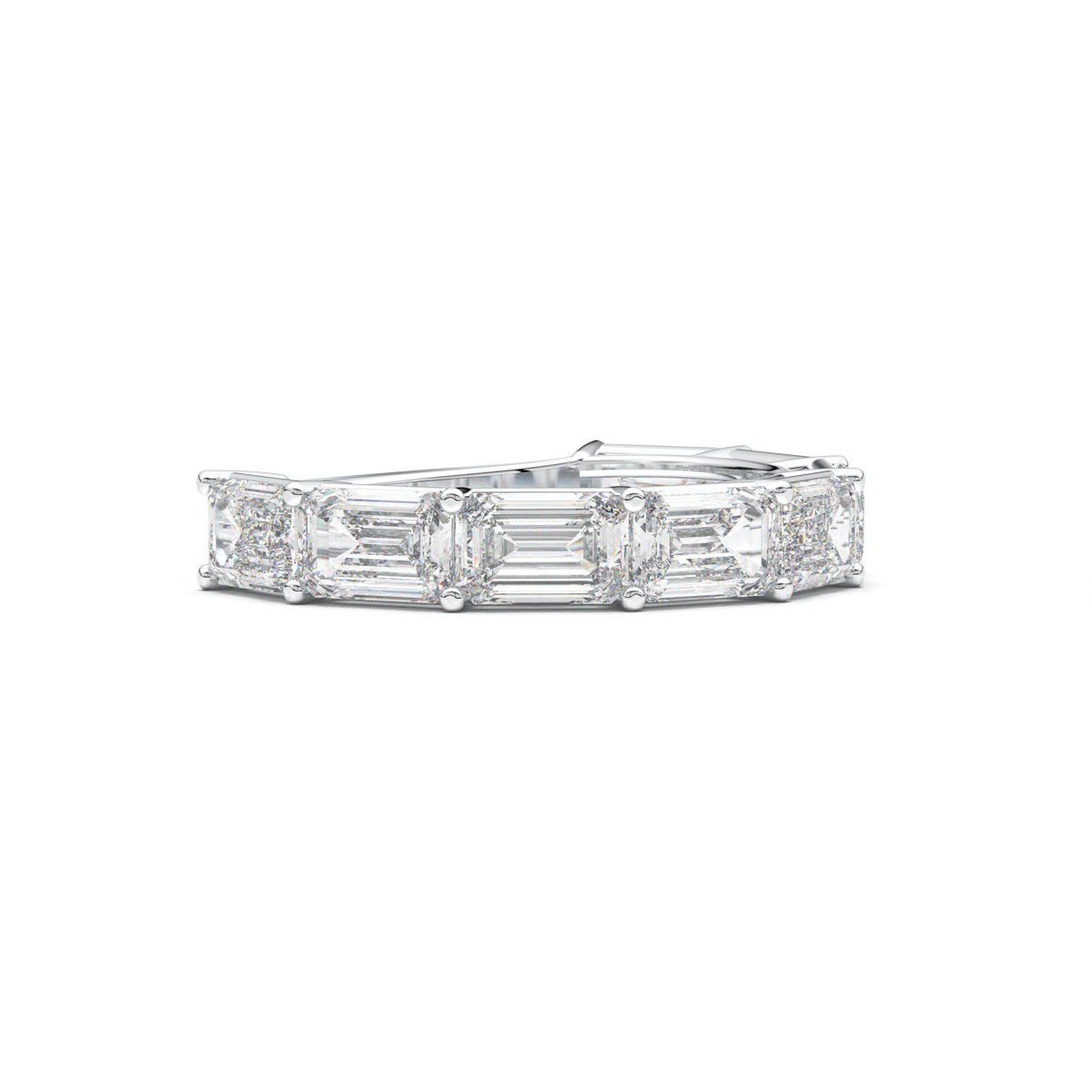 Emerald-Cut Six-Stone Wedding Band