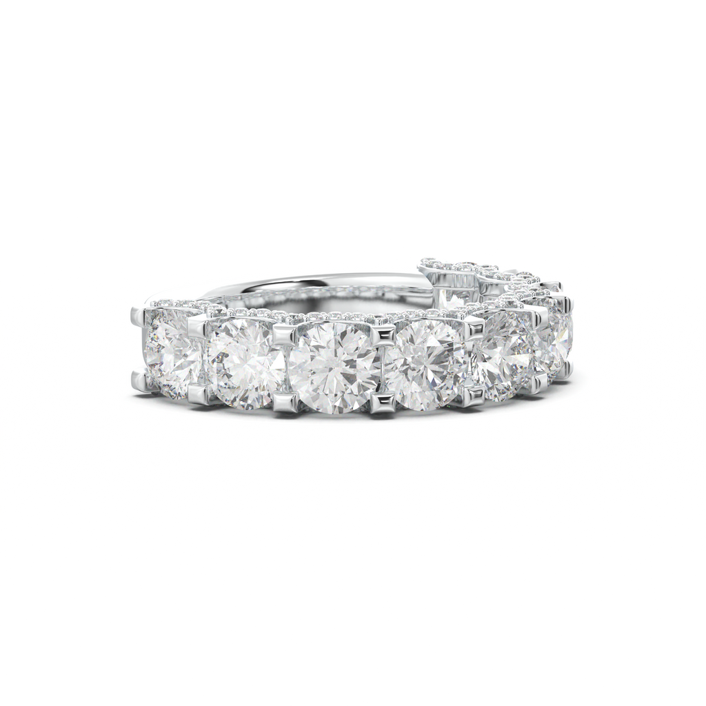 Round Diamond Pavé-Edge Wedding Band