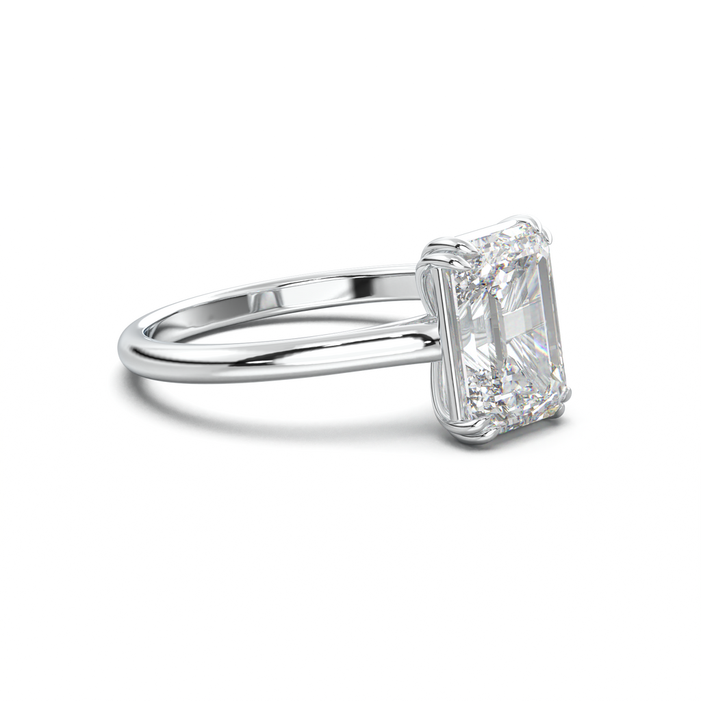 Emerald Solitaire Engagement Ring