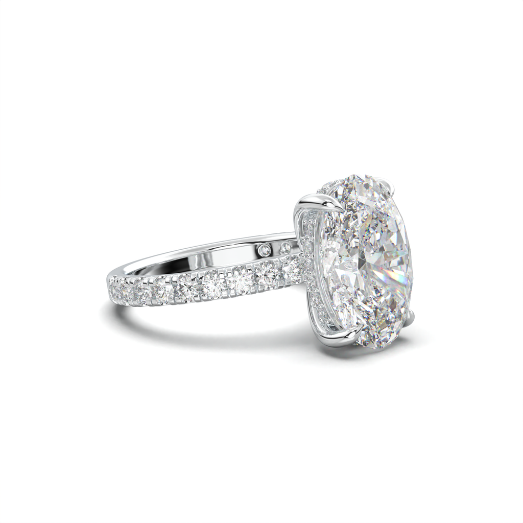 Oval Pavé Hidden Halo Engagement Ring