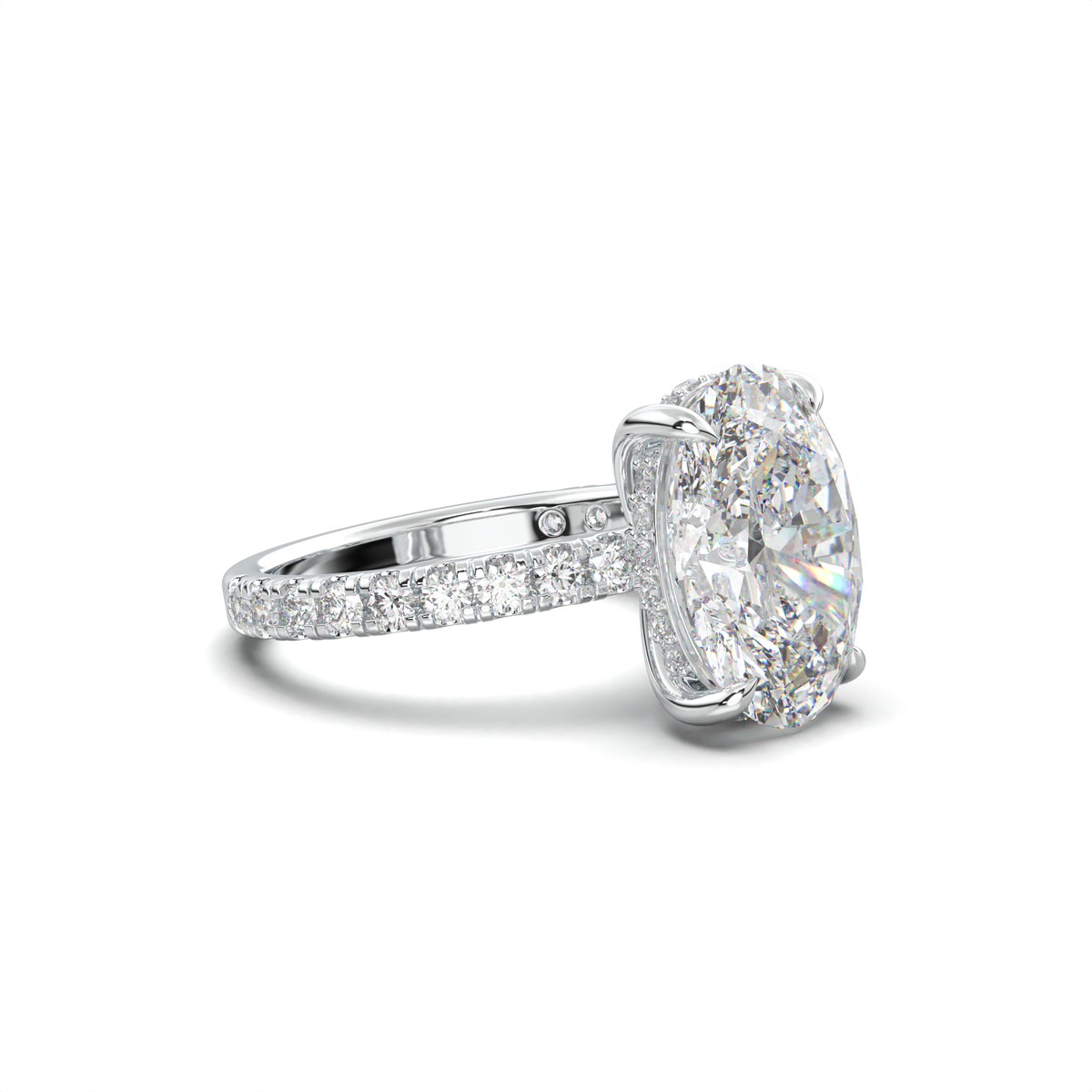 Oval Pavé Hidden Halo Engagement Ring