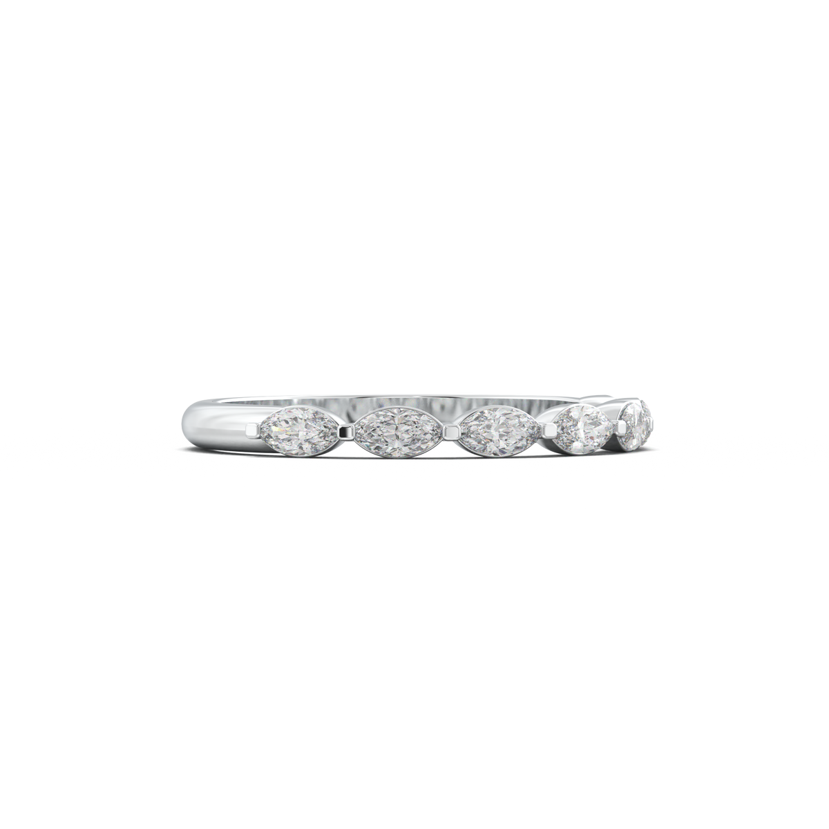 East-West Marquise Half-Eternity Wedding Band