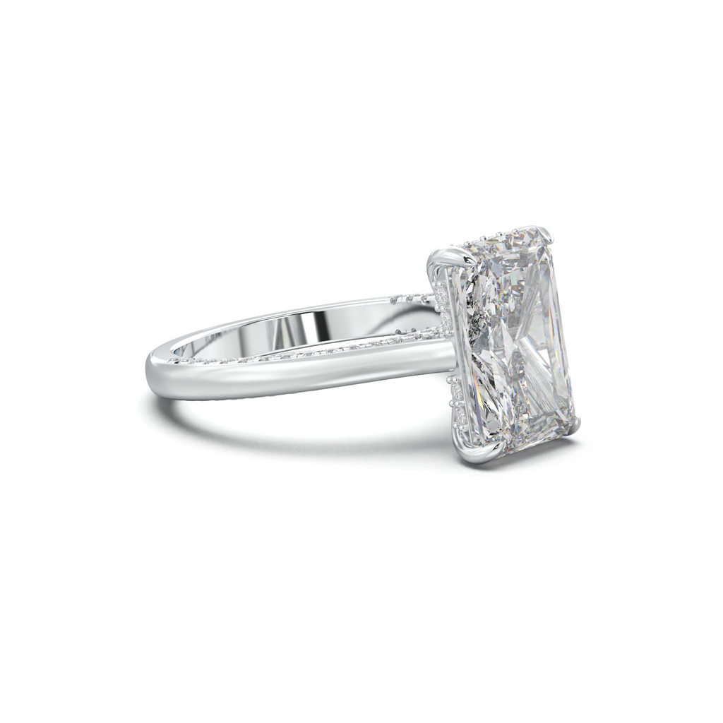 Radiant Pavé Hidden Halo Engagement Ring