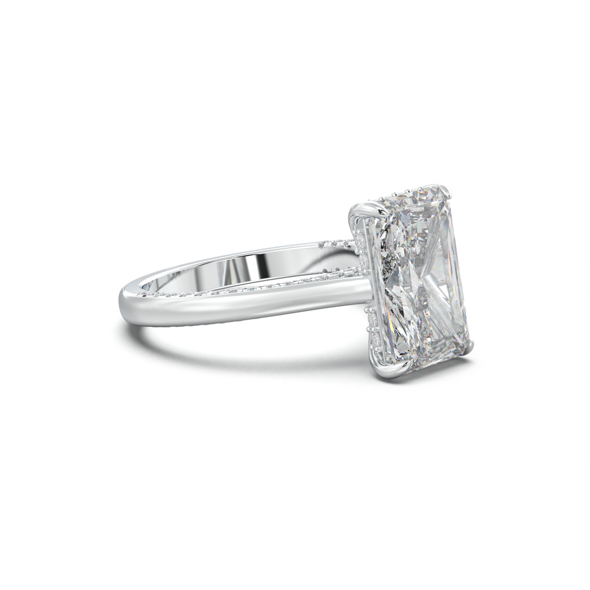Radiant Pavé Hidden Halo Engagement Ring