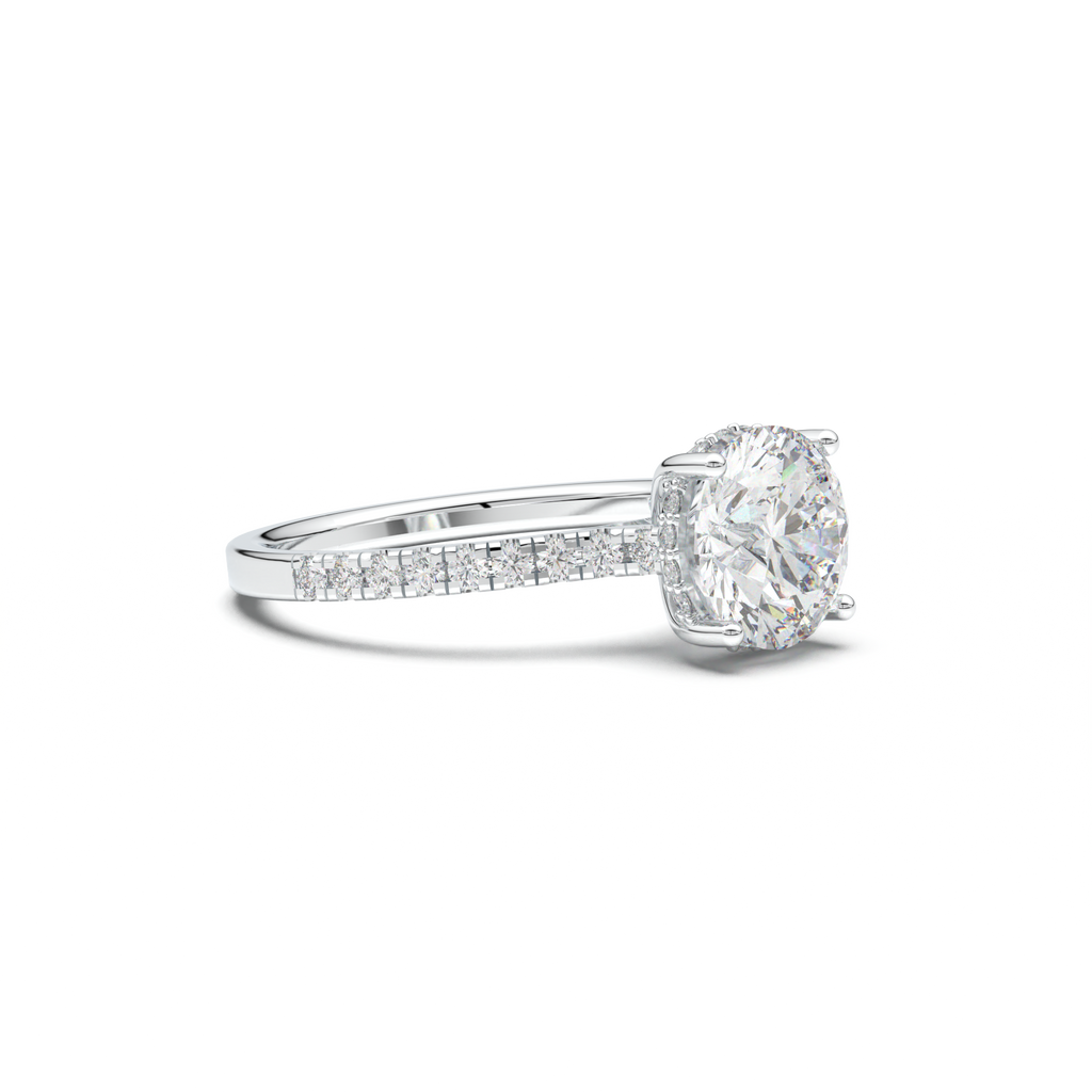 Round Pavé Engagement Ring