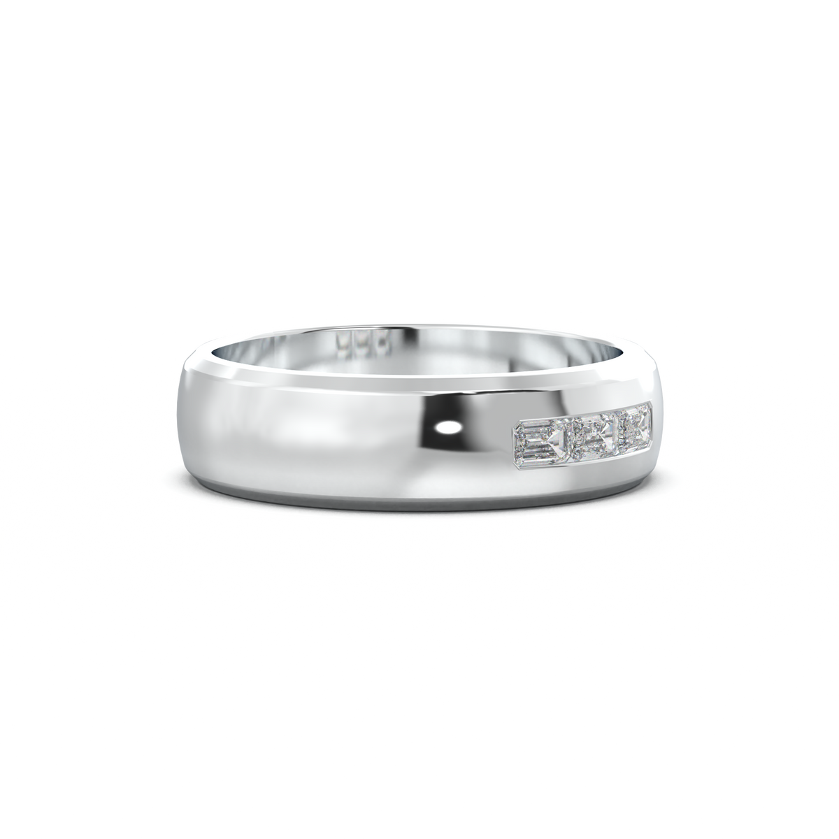 Three-Emerald Inlay Men's Band