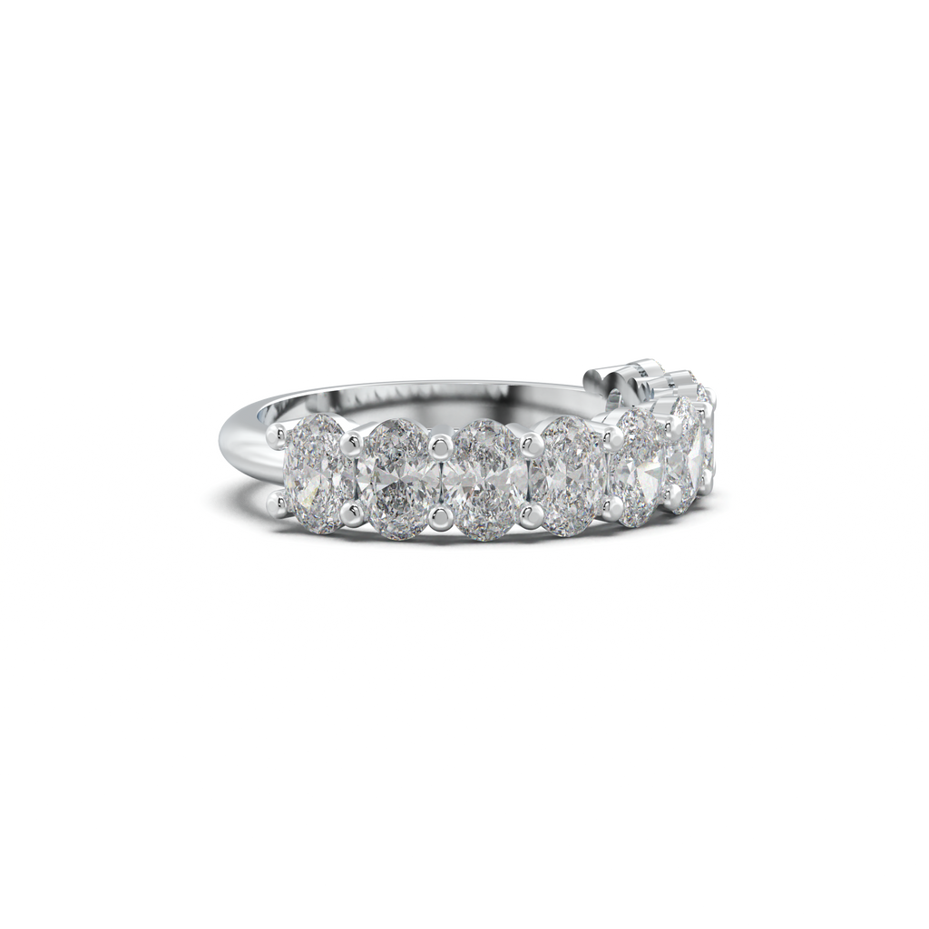 Nine-Oval Half-Eternity Wedding Band