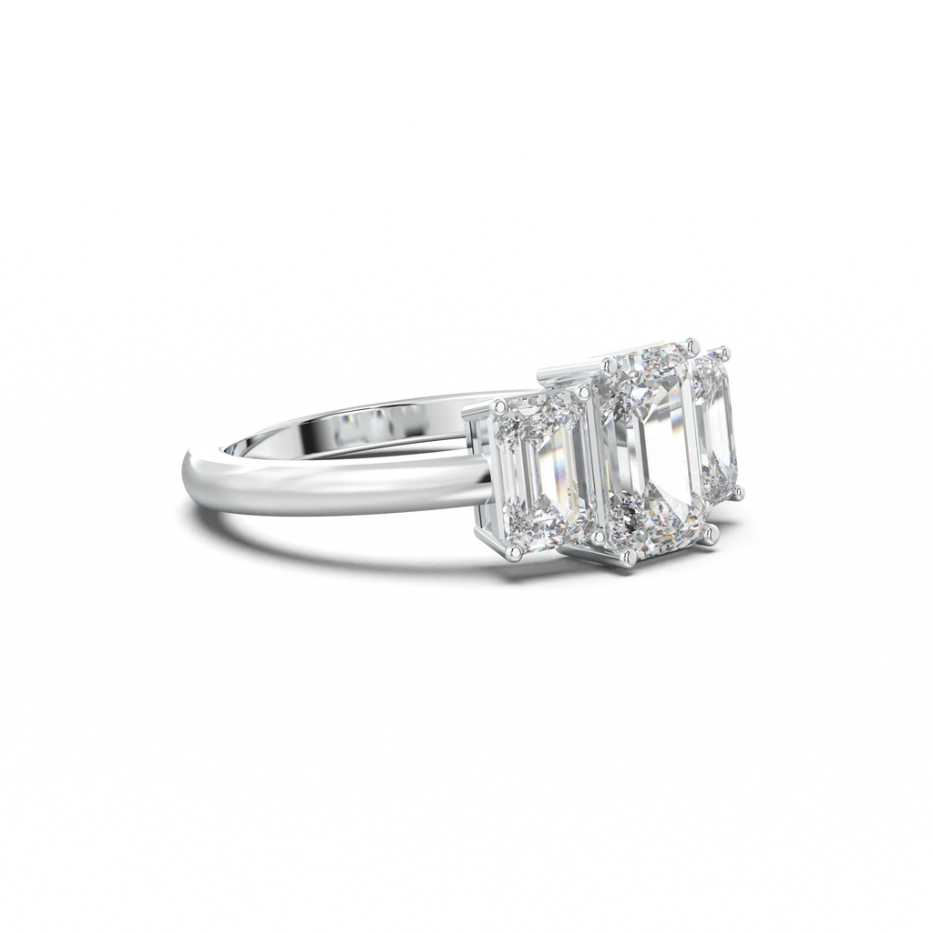 Emerald Three-Stone Engagement Ring