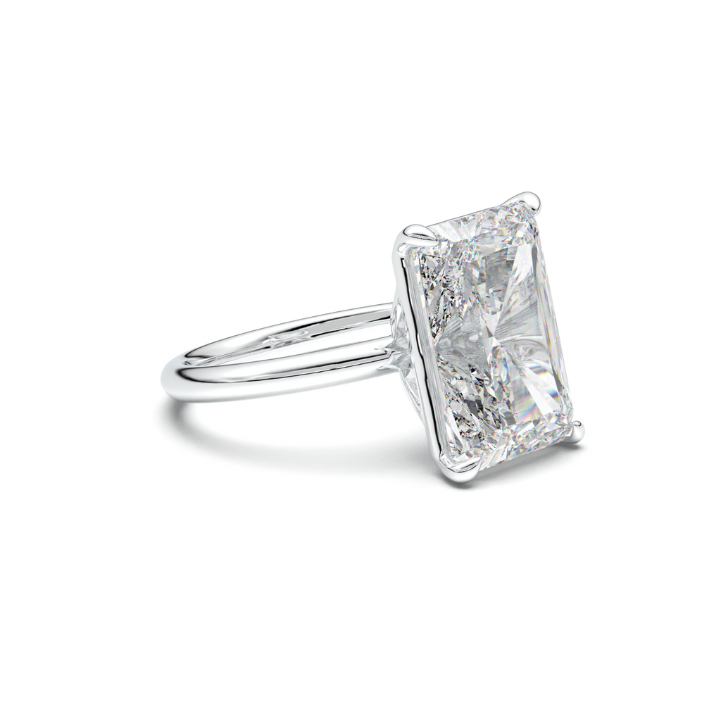 Radiant Solitaire Horseshoe Setting Engagement Ring