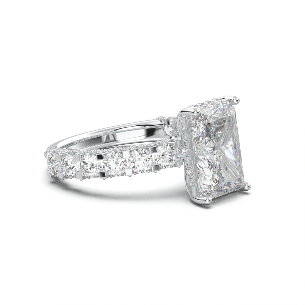 Radiant Diamond Band Engagement Ring