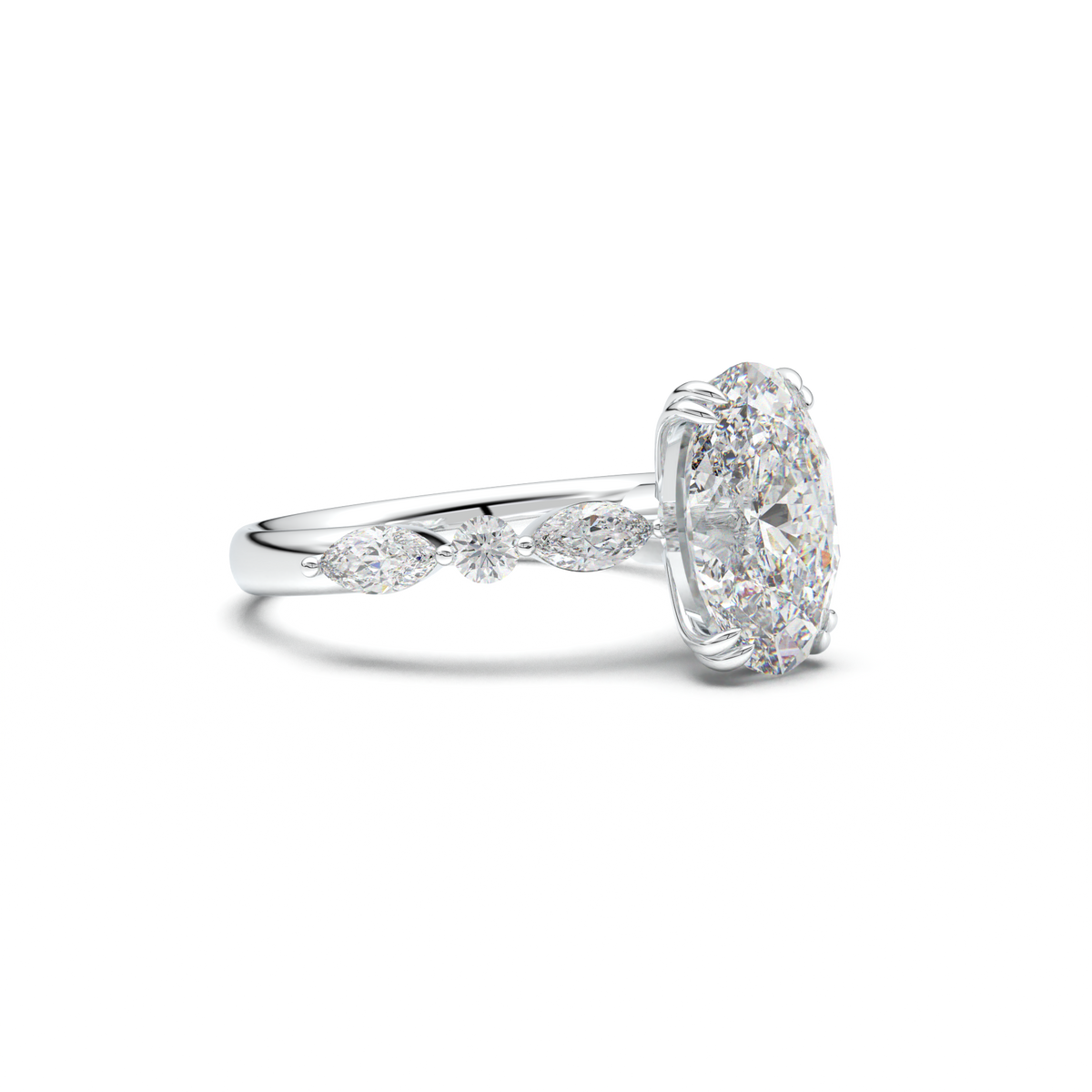 Oval Mixed-Shape Engagement Ring