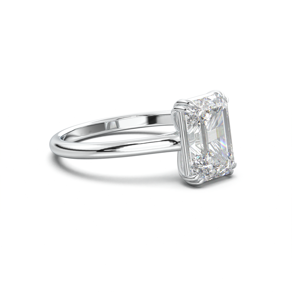 Emerald Solitaire Engagement Ring