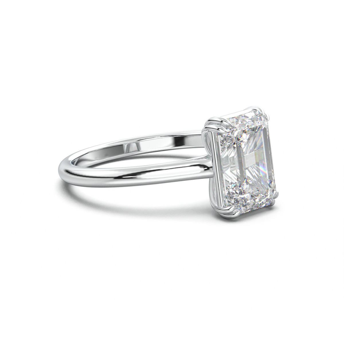 Emerald Solitaire Engagement Ring