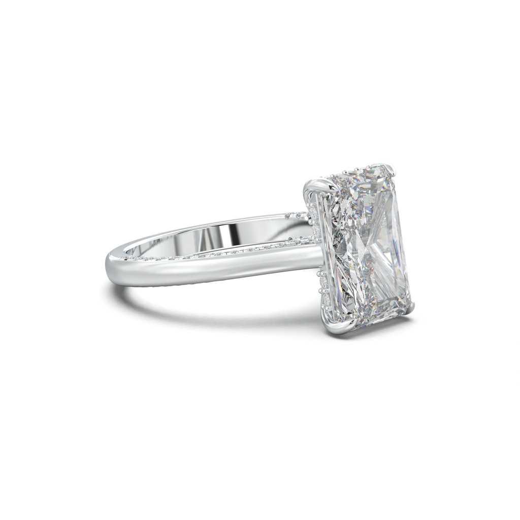 Radiant Pavé Hidden Halo Engagement Ring