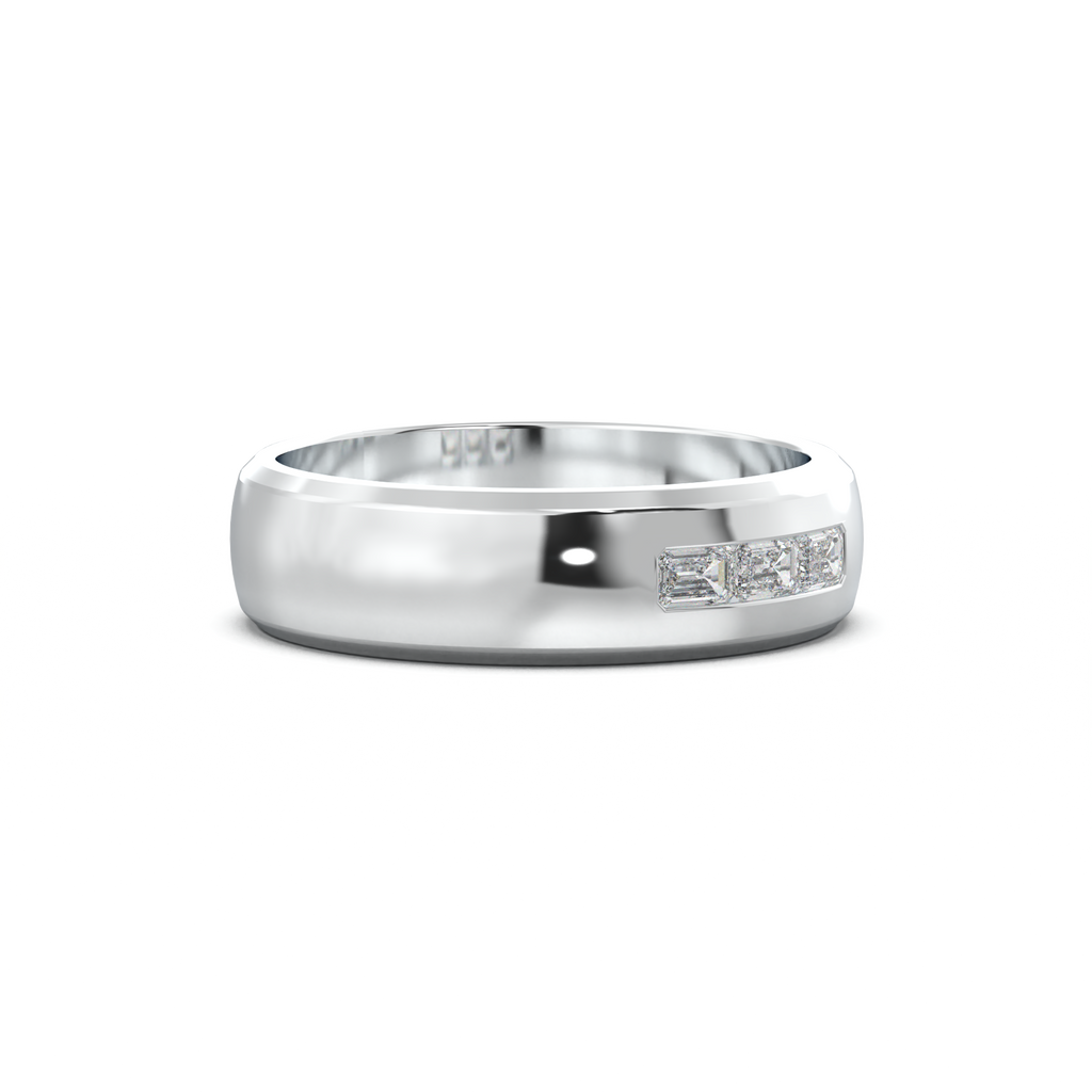 Three-Emerald Inlay Men's Band