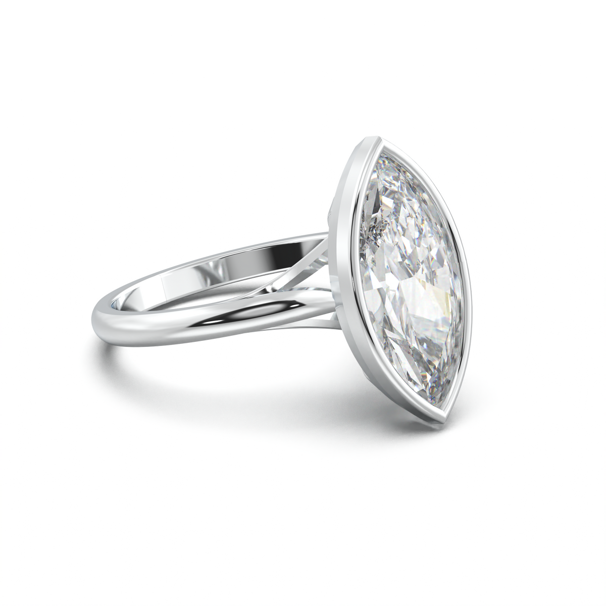 Marquise Bezel Solitaire Engagement Ring