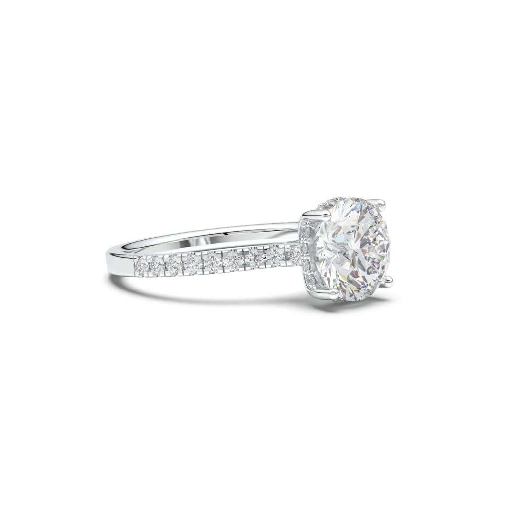 Round Pavé Engagement Ring