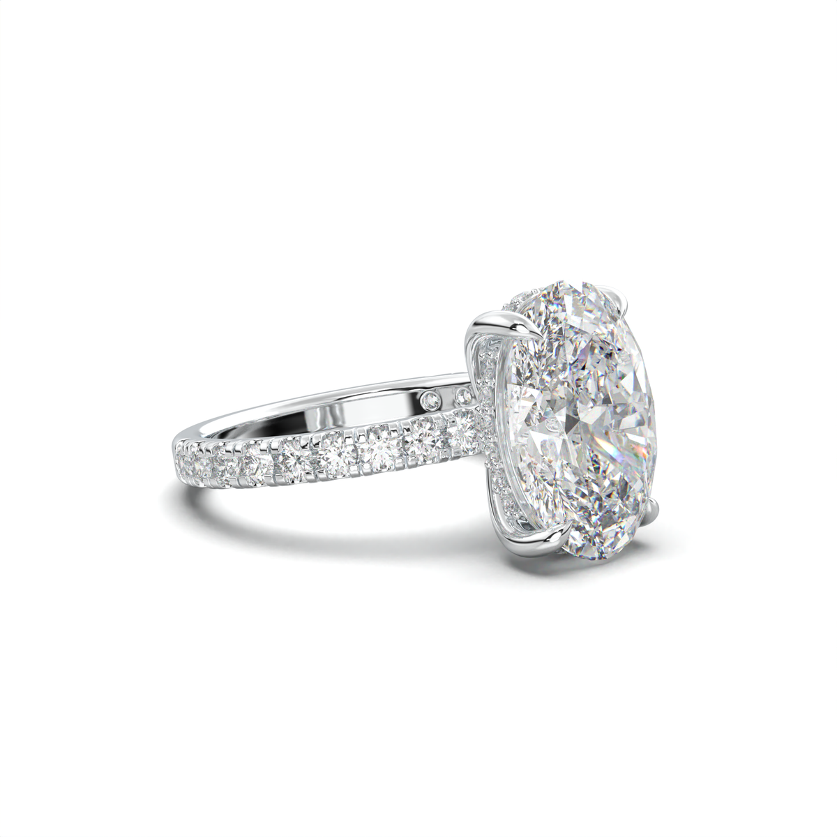 Oval Pavé Hidden Halo Engagement Ring