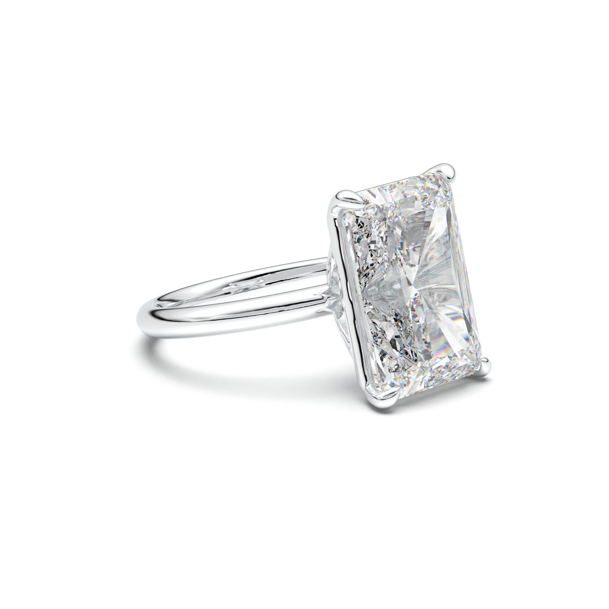 Radiant Solitaire Horseshoe Setting Engagement Ring