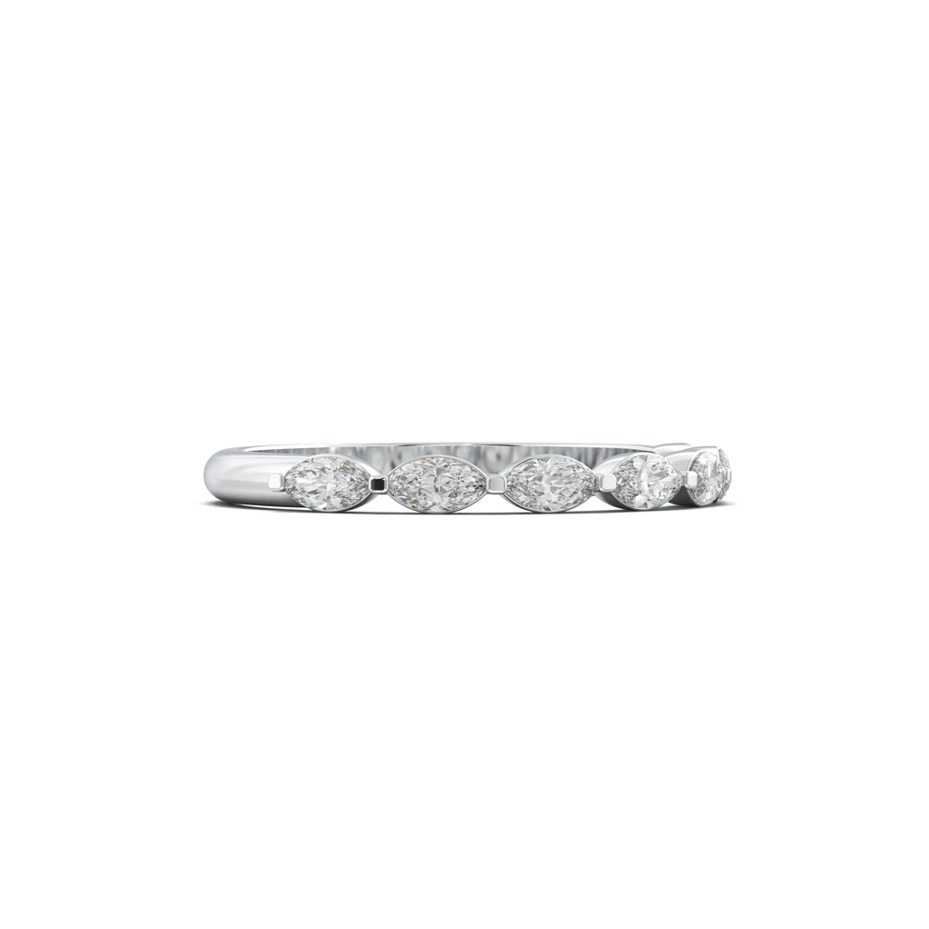 East-West Marquise Half-Eternity Wedding Band