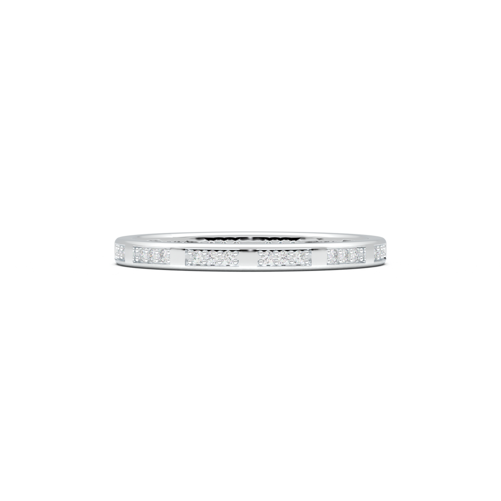 Geometric Round Diamond Wedding Band