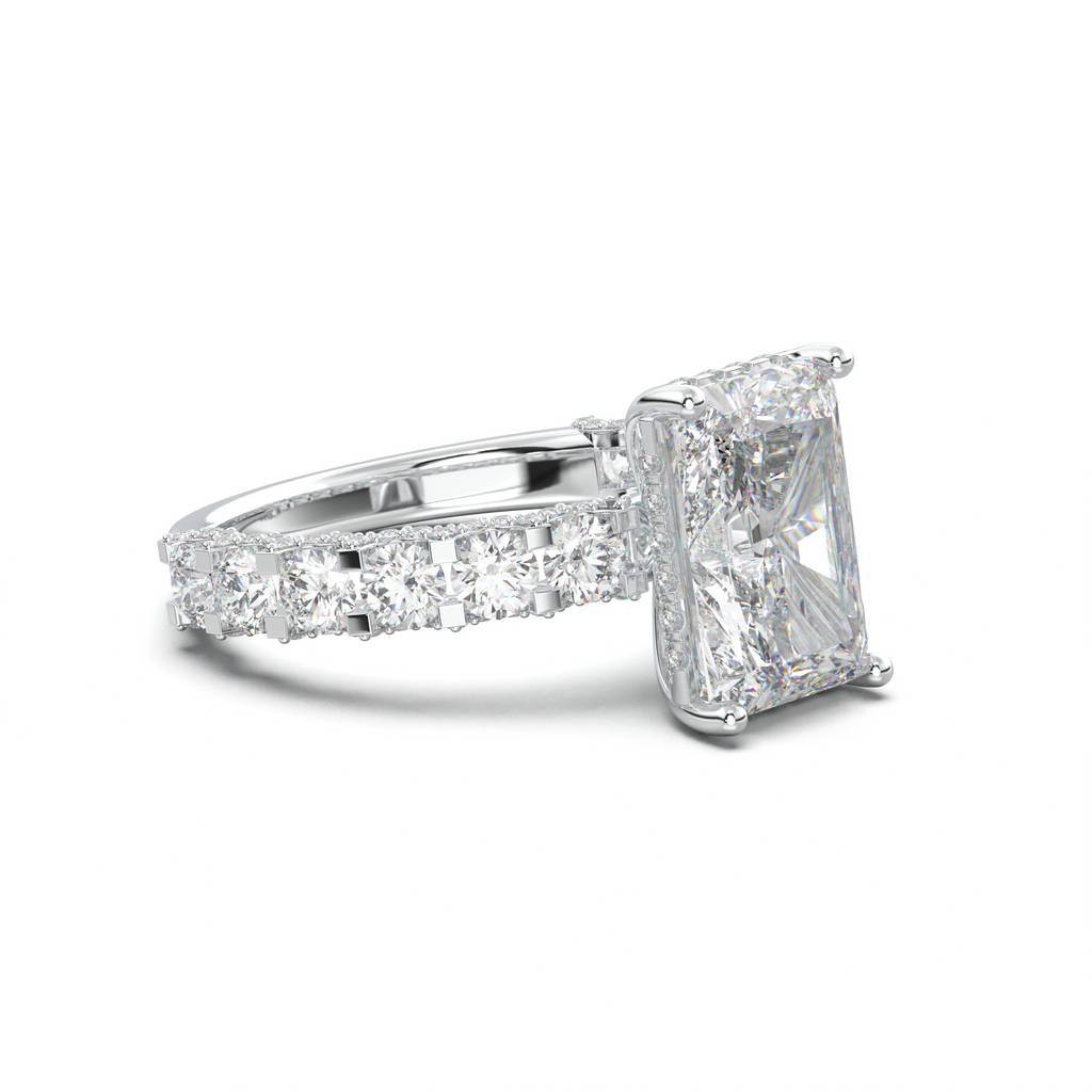 Radiant Diamond Band Engagement Ring