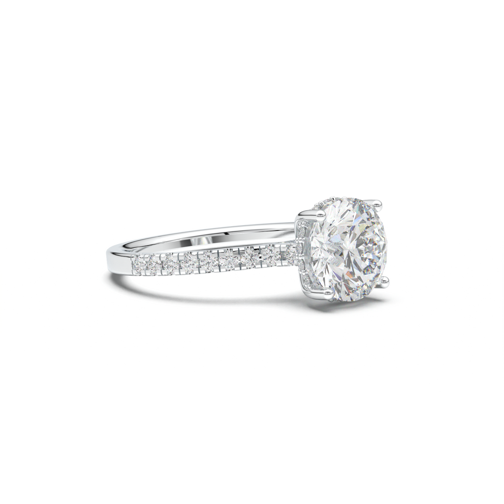 Round Pavé Engagement Ring