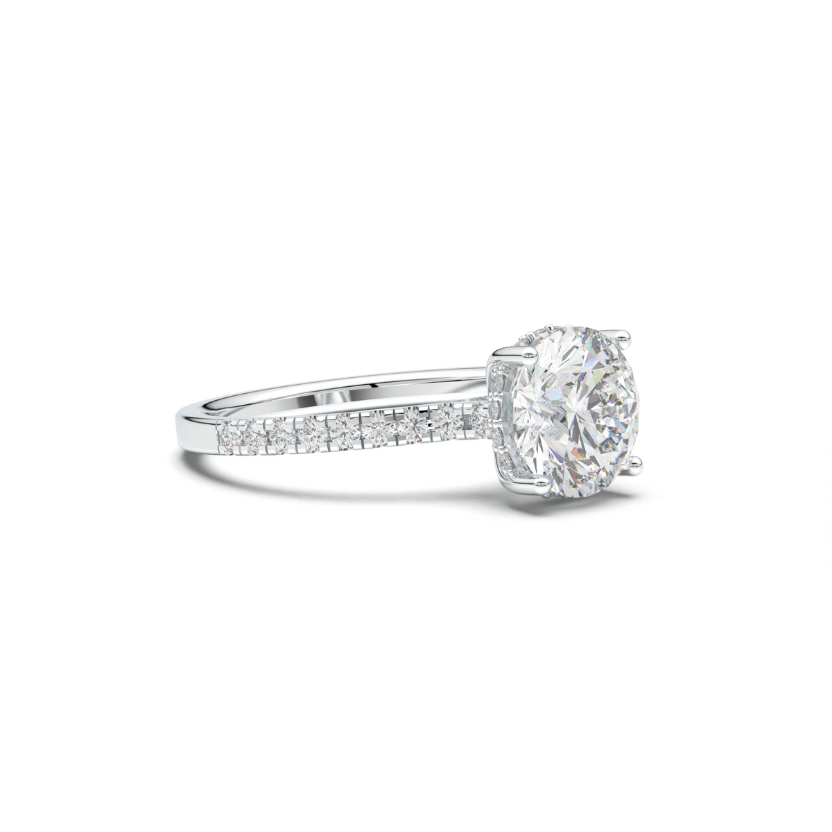 Round Pavé Engagement Ring
