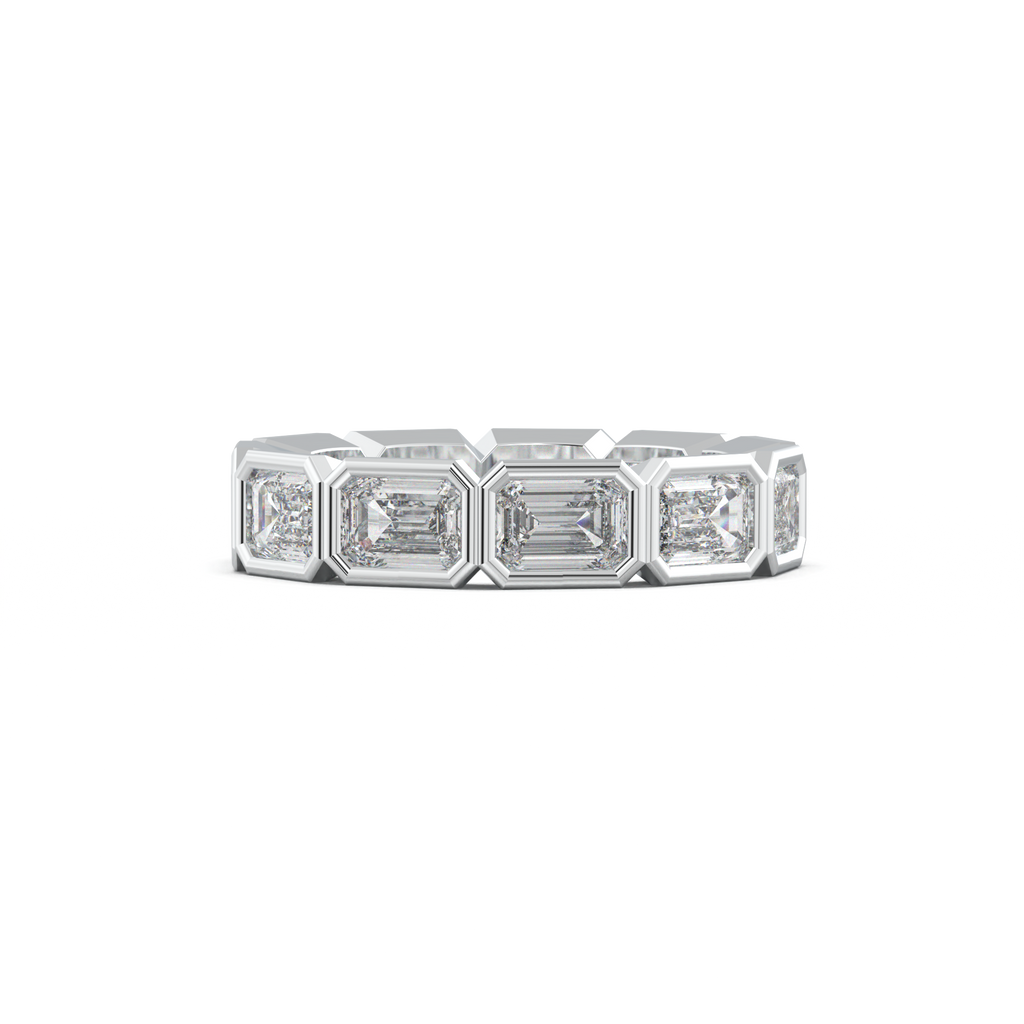 Emerald-Cut Bezel-Style Eternity Wedding Band