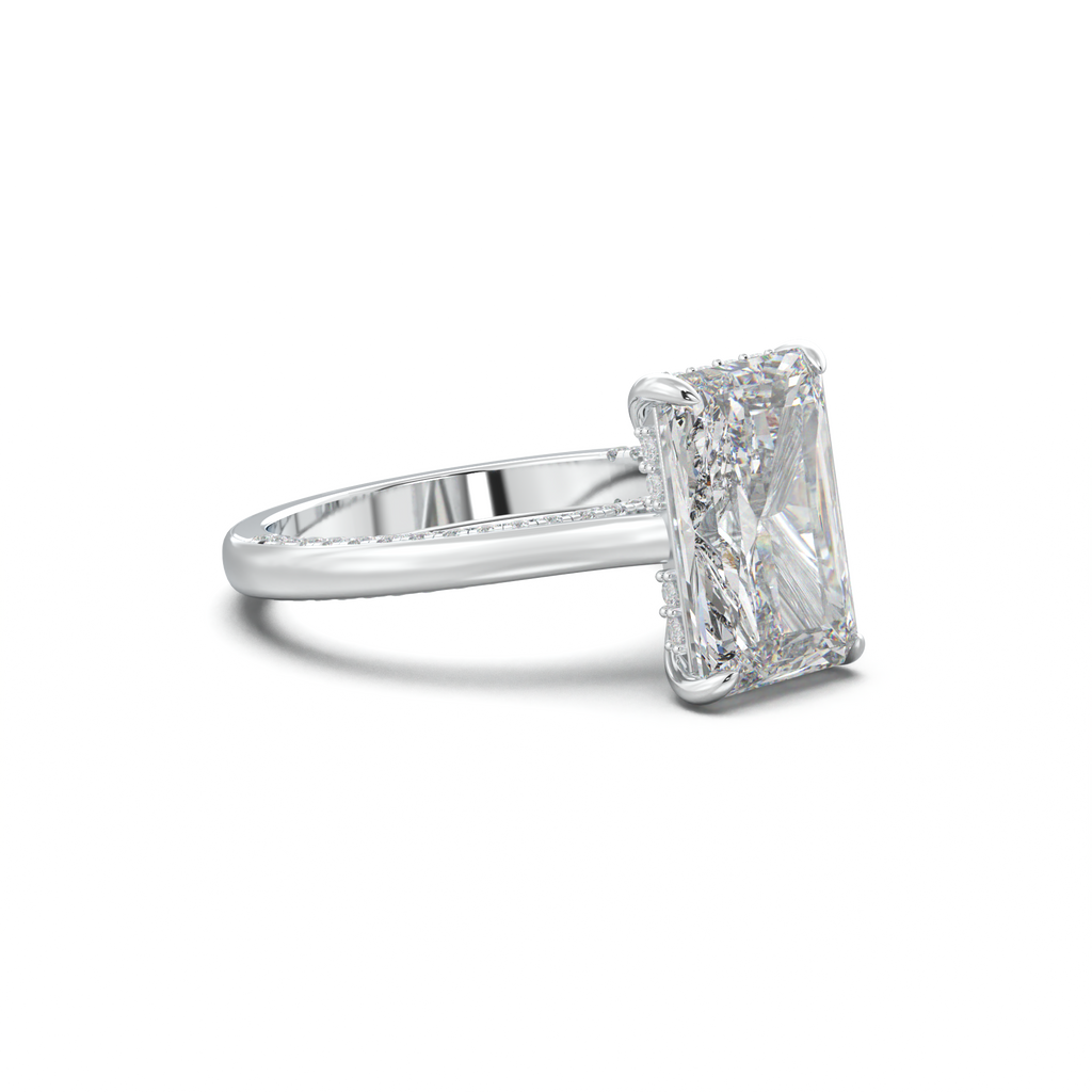 Radiant Pavé Hidden Halo Engagement Ring