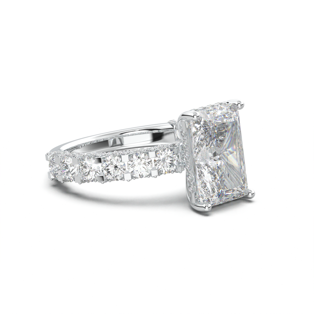 Radiant Diamond Band Engagement Ring