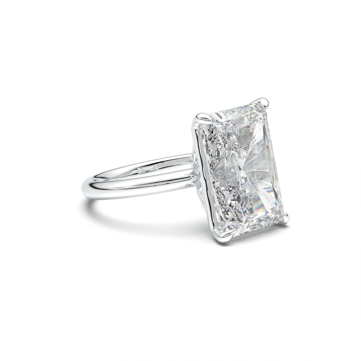 Radiant Solitaire Horseshoe Setting Engagement Ring