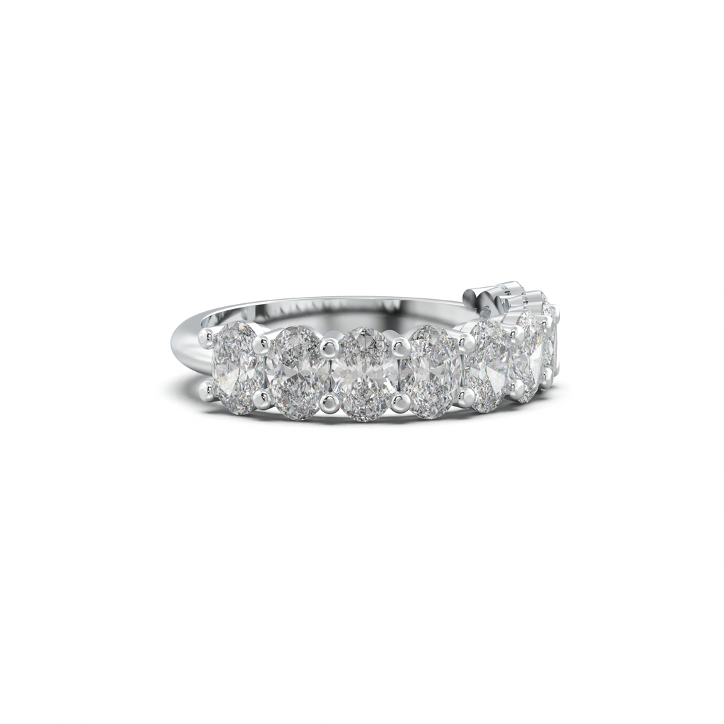 Nine-Oval Half-Eternity Wedding Band