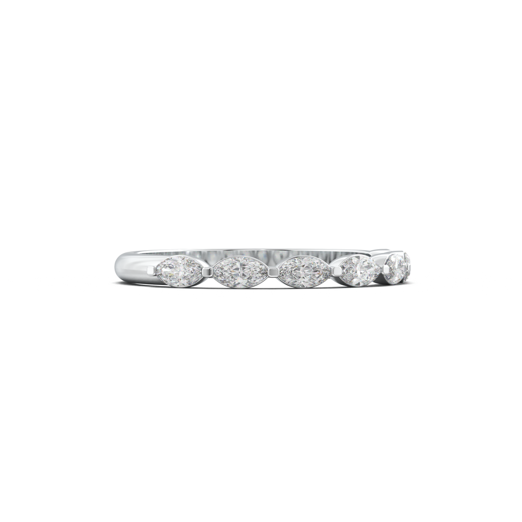 East-West Marquise Half-Eternity Wedding Band
