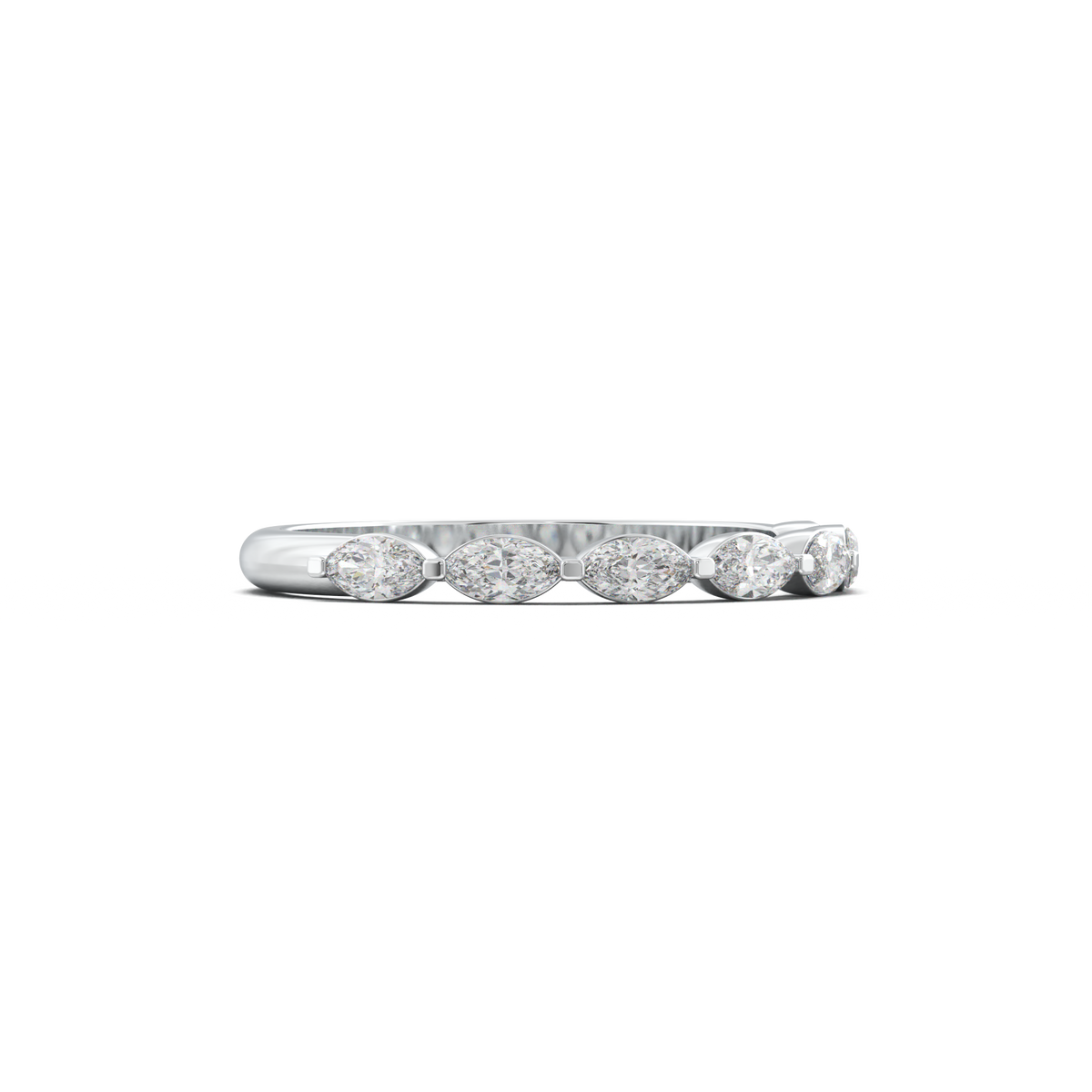 East-West Marquise Half-Eternity Wedding Band