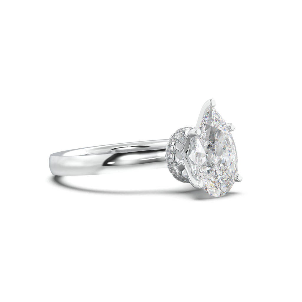 Cushion Hidden Pavé Engagement Ring