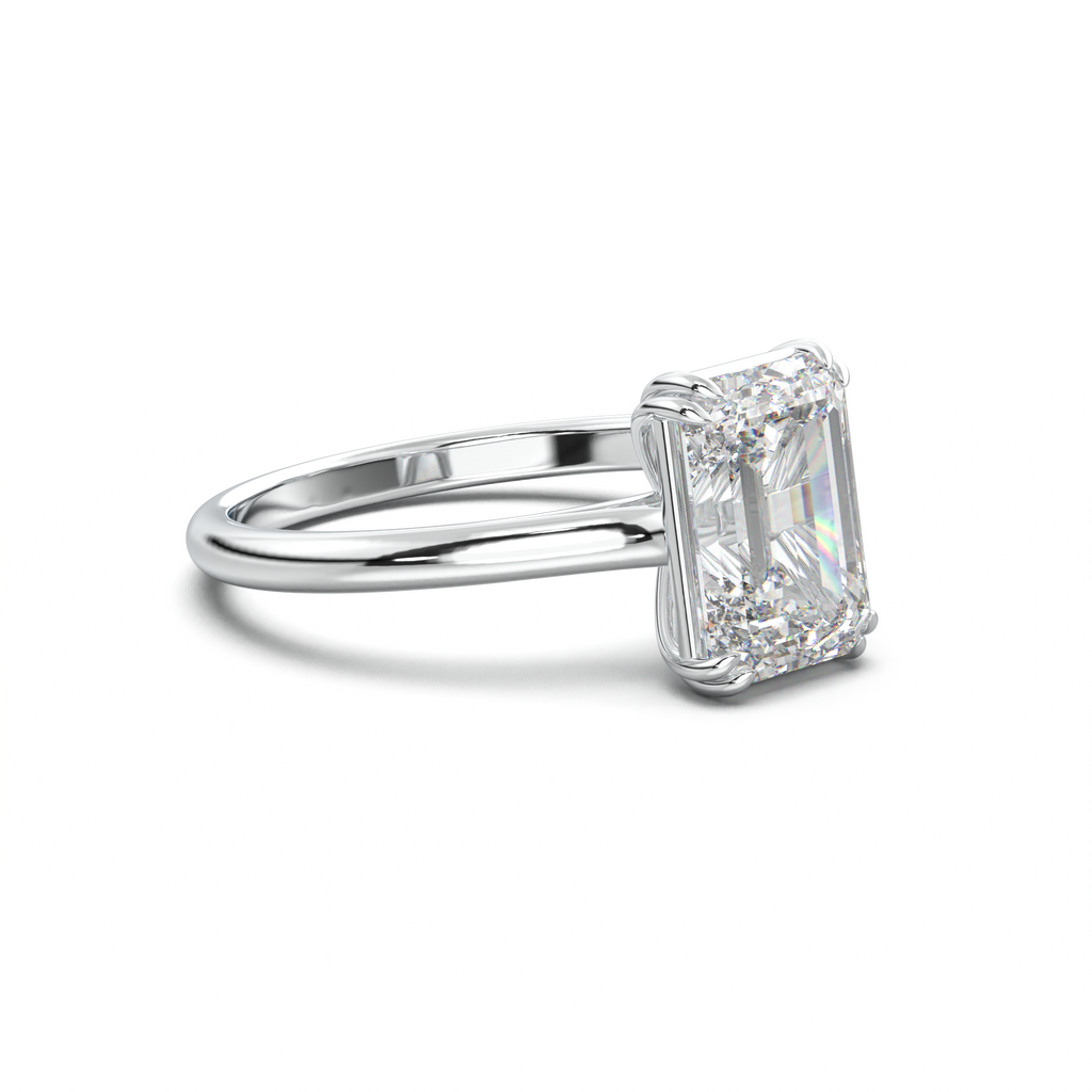 Emerald Solitaire Engagement Ring