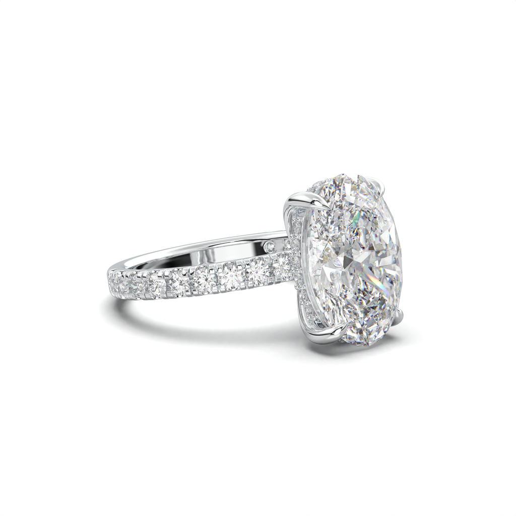 Oval Pavé Hidden Halo Engagement Ring
