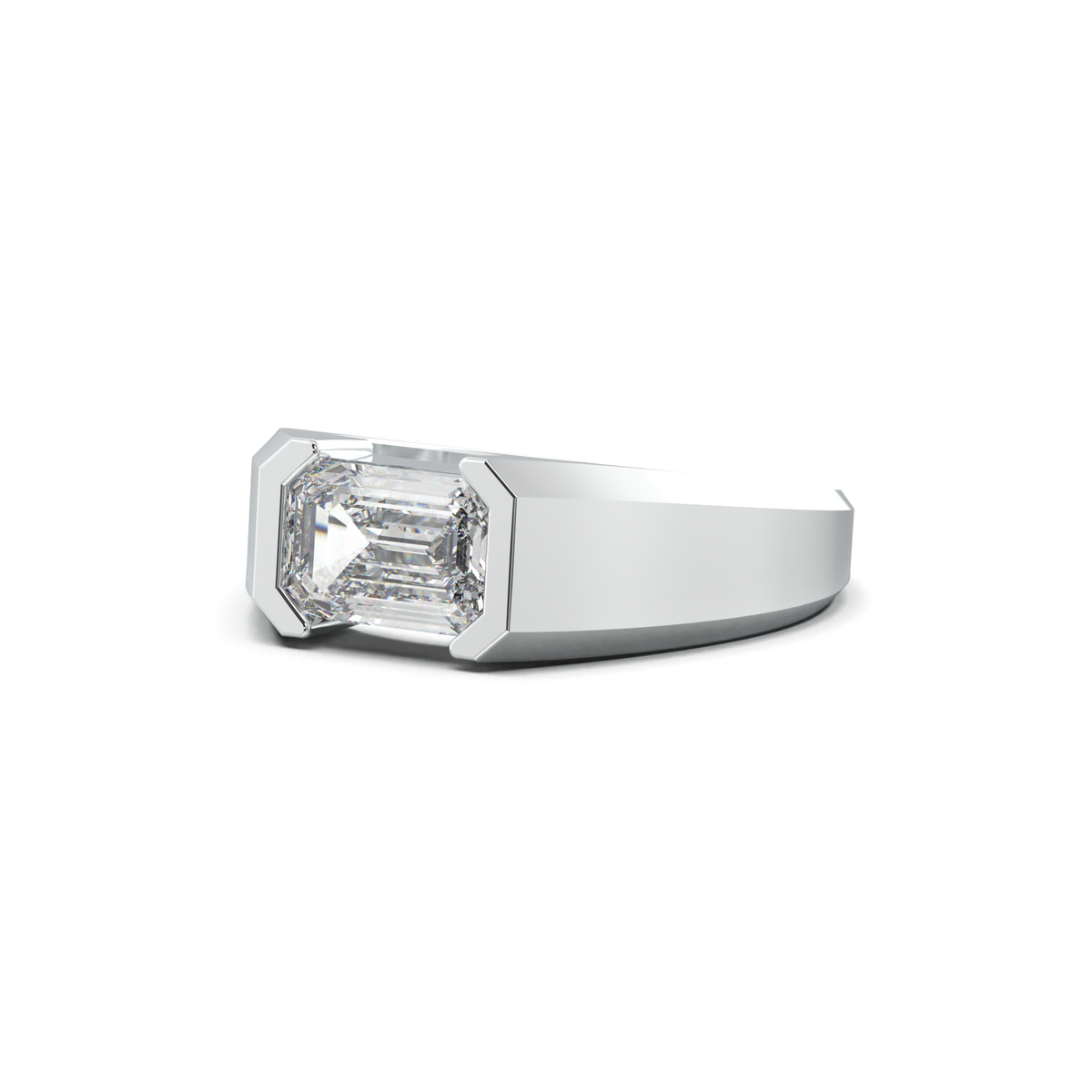 East-West Emerald Men's Ring